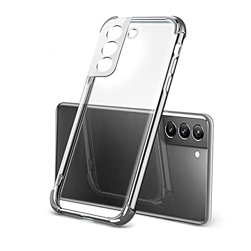 Clear Case Kompatibel mit Samsung Galaxy S21 5G Case Hülle,Schutz Kratzfest rutschfest aus TPU Silikon Transparent Handyhülle Kompatibel mit Samsung S21 5G Hülle, Durchsichtige (Silber) von TT-