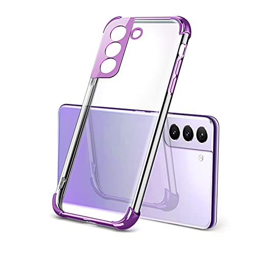 Clear Case Kompatibel mit Samsung Galaxy S21Pro 5G 6.7 Zoll Case Hülle,Schutz Kratzfest rutschfest aus TPU Silikon Transparent Handyhülle Kompatibel mit Samsung Galaxy S21+ Hülle (Lila) von TT-