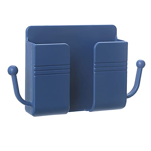 TT- Fernbedienungshalter Handyhalter Wandhalterung Wand Halterung Ladekabel Ständer Halter Organizer Selbstklebende Fernbedienung mit Halter Aufbewahrungsbox für Handy Fernbedienung Ladegerät (Blue) von TT-
