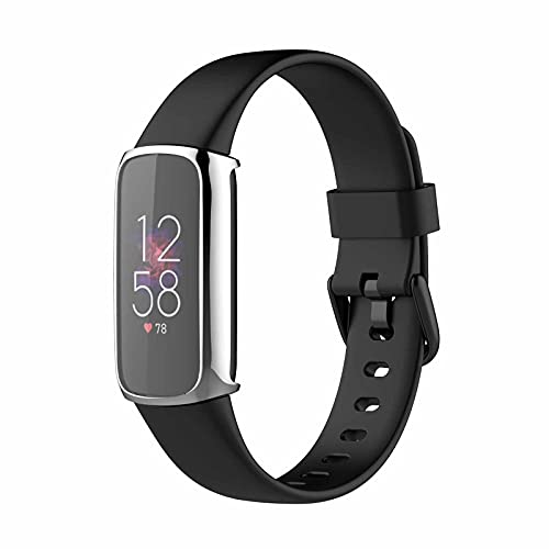 Full Hülle Kompatibel mit Fitbit Luxe Smart Watch Schutzhülle Schutzfolie, TPU Gehäuse Anti-Scratch Displayschutzfolie Stoßfeste Abdeckung Displayschutz Shell Schutz Screen (Silber) von TT-