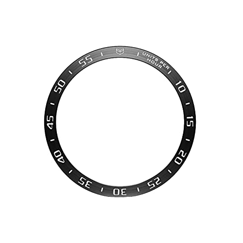 Lünette Ring Bezel Kompatibel mit Samsung Galaxy Watch 3 41MM, Klebstoff Adhesive Cover Anti Scratch Edelstahl Hülle Schutz Schutzhülle Displayschutzfolie Gehäuse Case Cover (Schwarz) von TT-