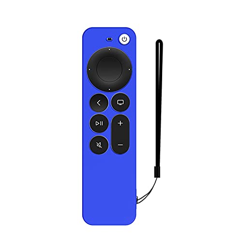 Silikon-Schutzhülle Kompatibel mit Apple TV 4K 2021 Remote Control Cover Case, Schutzhülle Kompatibel mit Apple TV 4K Siri Remote 2021 2nd Gen-Anti-Rutsch Durable Fernbedienung Schutzhülle (Blau) von TT-