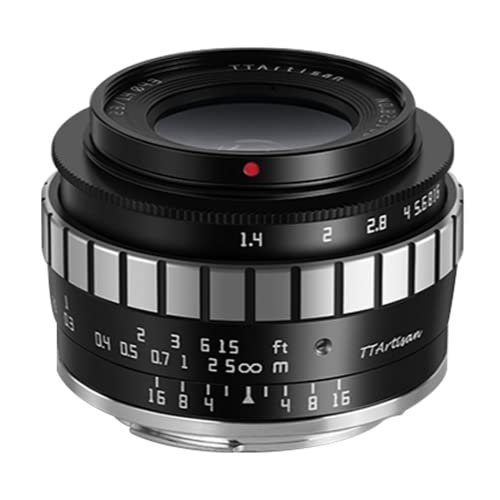 TARTISAN 23mm F1.4 Objektiv Weitwinkel-Festbrennweite APS-C für FUJ X Mount Kameras X-A1 X-A10 X-M1 X-M2 X-H1 X-T1 X-T10 X-T2 X-T20 X-T3 X -T4 X-T100 X-T30 X-PR01 XS10 und mehr (Silber). von TTARTISAN