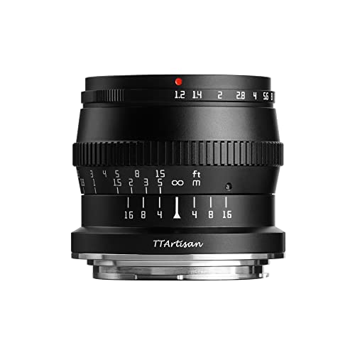TT Artisan 50mm F1.2 APS-C Objektiv Anschluss Leica L Sigma Panasonic Black Manueller Fokus optischer Aufbau 11 Elemente in 7 Gruppen, TTAL5012LLB, Schwarz von TTARTISAN