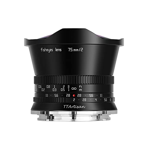 TT Artisan 7.5mm F2.0 APS-C Fisheye Objektiv Anschluss Nikon Z Mount Black Ultra-Weitwinkelobjektiv mit 180 Grad Bildwinkel TTAL07520NZ von TTARTISAN
