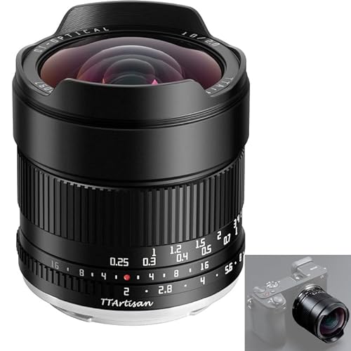 TTARTISAN 10mm F2-Objektiv APS-C MF Ultraweitwinkel für Sony E-Mount-Kameras Kameras A5000 NEX-3 A7 A7II A9 und mehr von TTARTISAN
