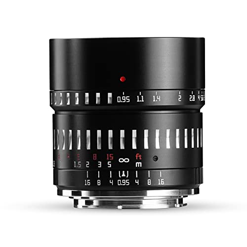 TTARTISAN 50 mm F0,95 APS-C Kameraobjektiv, manuelle große Blende, Prime-Kameraobjektiv, spiegelloses Kameraobjektiv, für Hochformat, Nachtaufnahmen, Bokeh, kompatibel mit Canon M Halterung von TTARTISAN