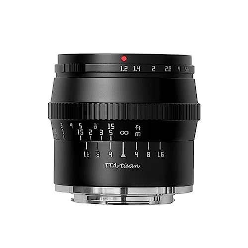 TTARTISAN 50mm F1.2 APS-C Kameraobjektiv Große Blende Manueller Fokus Festobjektiv Kompatibel mit Fuji X Mount Kamera von TTARTISAN