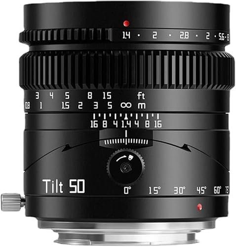 TTARTISAN 50mm F1.4 Vollformat Tilt Shift manuelles Objektiv, große Blende Tilt-Objektiv für spiegellose Sony E NEX Mount A6000 A6300 A6400 A7C A7MIII A7MIV A7RIII A9 NEX-3 NEX-3N NEX-5 NEX-5R von TTARTISAN