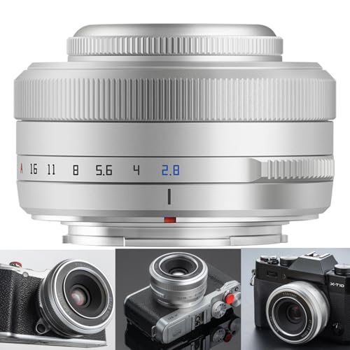 TTARTISAN AF 27mm F2.8 XF Objektiv für Fuji X Mount Kameras X-A1 X-A10 X-M1 X-T1 X-T10 X-T100 X-PR01 X-PR03 X-E1 X-E2S XS10 X-H1 X-H2S und mehr.(Silber) von TTARTISAN