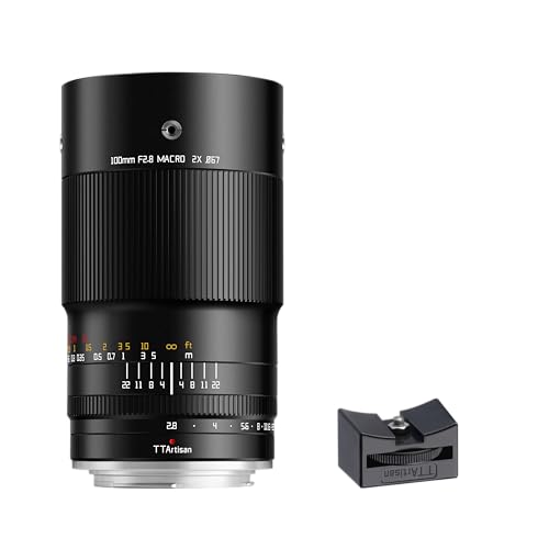 TTArtisan 100 mm F2.8 Makro 2X Metallgehäuse Objektiv mit Kaltschuhhalterung, kompatibel mit Nikon F-Halterung, Schwarz TTArtisan 100 mm F2.8 Makro 2X Metallgehäuse Objektiv mit Kaltschuhhalterung, kompatibel mit Nikon F-Halterung, Schwarz von TTARTISAN