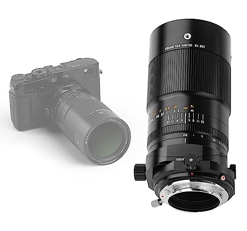 TTArtisan 100 mm F2.8 Makro Tilt - Shift Metallgehäuse Objektiv kompatibel mit Fuji X Mount - Schwarz von TTARTISAN