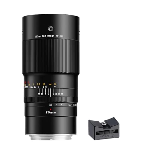 TTArtisan 100 mm F2.8 Makro 2X Metallgehäuse Objektiv mit Kaltschuhhalterung, kompatibel mit Nikon Z-Halterung, Schwarz von TTARTISAN