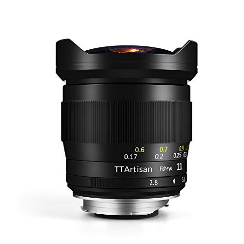 TTArtisan 11 mm F2.8 Kameralinse, Fisheye, kompatibel mit EOS R Mount Kameras wie R RP R5 R6 Schwarz von TTARTISAN
