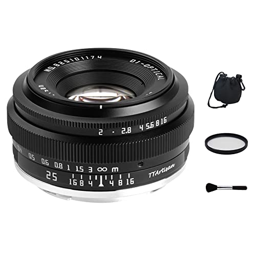 TTArtisan 25 mm F2 APS-C Rahmen großes Hochformatobjektiv für Panasonic für Olympus M4/3 MFT Mount Kamera EPL1 EPL2 EPL3 EM10II EM10III G1 G2 G3 GH1 GH2 GH3 GF1 GF2 GF3 von TTARTISAN