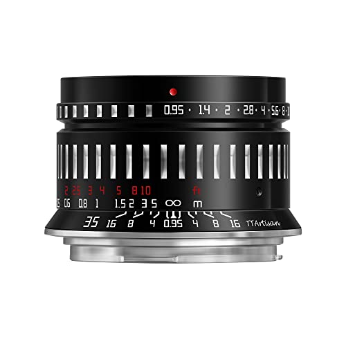 TTArtisan 35 mm F0.95 APS-C Große Blende Manueller Fokus spiegellose Kamera-Objektiv für E-Mount, kompatibel mit A5000, A6000, A6100, A6300, A6400, A6500, A6600, NEX-5, NEX-7 von TTARTISAN