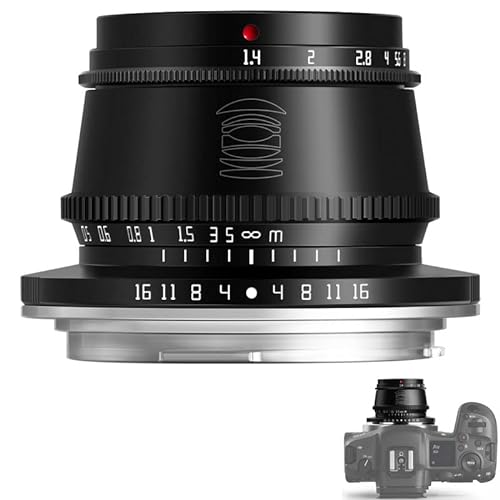 TTArtisan 35mm F1.4 Objektiv APS-C Kameras Objektiv Manueller Fokus für Canon EOS RF-Mount EOS R RP R5 R6(Schwarz). von TTARTISAN