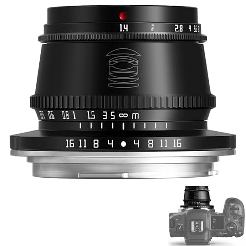 TTArtisan 35mm F1.4 Objektiv APS-C Kameras Objektiv Manueller Fokus für Canon EOS RF-Mount EOS R RP R5 R6(Schwarz). von TTARTISAN