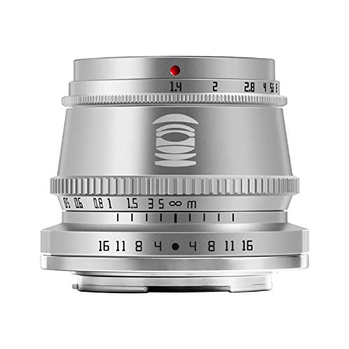 TTArtisan 35mm F1.4 Objektiv APS-C MF Kameraobjektiv kompatibel mit L-Mount Kameras T TL TL2 CL FP. (L Mount Silver) von TTARTISAN
