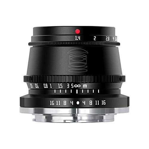 TTArtisan 35mm F1.4 Objektiv APS-C MF Kameraobjektiv kompatibel mit MacroM43 Mount Kameras EPM1 EPM2 EPL1 E-P1 E-P2 E-M1 E-M5 E-M10 E-M10II E-M10IIl Pen-F G7 und mehr(Schwarz) von TTARTISAN