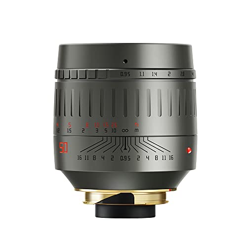 TTArtisan 50 mm F0.95 ASPH. Vollrahmen-Kameraobjektiv, manueller Fokus, große Öffnung, schwaches Licht, für Leica M-Halterung, titanfarben von TTARTISAN
