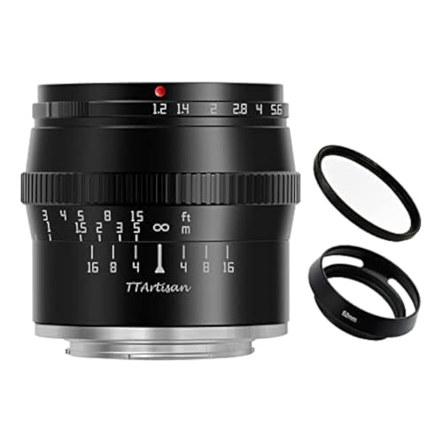 TTArtisan 50 mm F1.2 APS-C M4/3 Manueller Fokus Objektiv für Olympus Micro 4/3 Mount Kameras wie EPM1 EPM2 EPL1 EPL2 EPL3 EPL5 EPL6 EPL7 EPL8 EPL9 E-P1 E-P2 E-P3 E-P5 E-P6 E-M1 - F von TTARTISAN