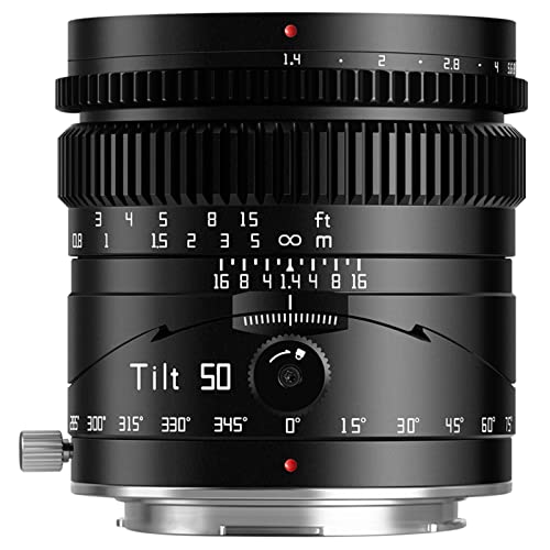 TTArtisan 50mm F1.4 Tilt Objektiv Full Frame MF Für spiegellose Kamera Objektiv für Sony E-Mount Kameras A7 A7II A7R A7S A9 APS-C: A5000 A6600 NEX-3 NEX-5 NEX-7 NEX5C und mehr. von TTARTISAN