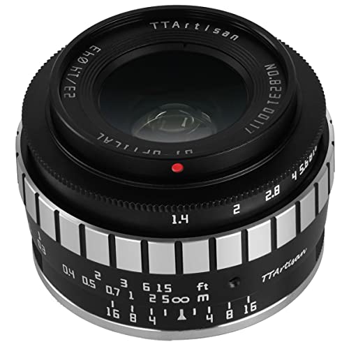 TTArtisan APS-C Objektiv, 23 mm, F/1,4, Metallgehäuse, kompatibel mit Nikon Z-Halterung, Schwarz und silberfarben von TTARTISAN
