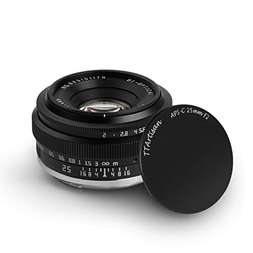 TTartisan 25mm F2 manuelles Weitwinkelobjektiv, kompatibel mit Fuji X-Mount spiegellosen Kameras X-PRO1 X-PRO2 X-E1 X-E2 X-E3 X-H1 X-T1 X-T10 X-T2 X-T3 X-T20 X-T30 X-T100 X-A1 X-A10 X-A2 X-A3 X-A5 von TTARTISAN