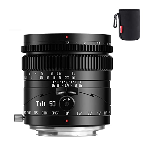 TTartisan 50mm F1.4 Tilt-Objektiv, kompatibel mit Canon RF-Mount spiegellosen Vollformatkameras EOS-R RP R5 R6 R6II von TTARTISAN
