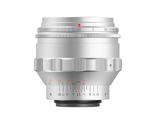 TTartisan 75mm F1.5 Vollformat Wirbelndes Bokeh Objektiv, Kompatibel mit M42-Mount-Kameras (Silber) von TTARTISAN