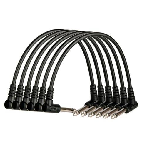 TTETTZ Gitarrenkabel 1/4 Zoll Winkelanschluss für E Gitarren Effektpedale, 6 Stück TTETTZ Gitarrenkabel 1/4 Zoll Winkelanschluss für E Gitarren Effektpedale, 6 Stück von TTETTZ