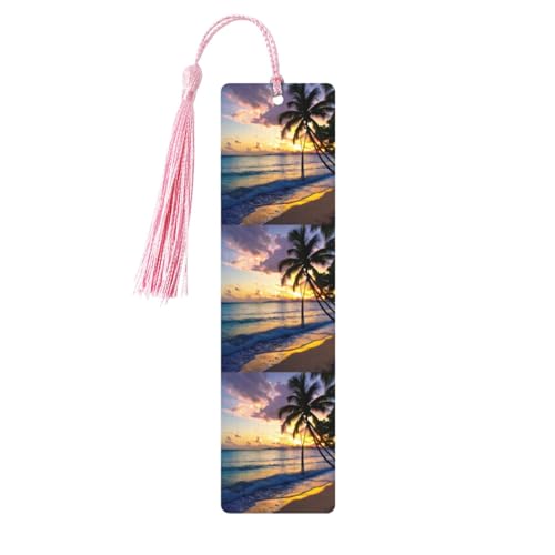 Atemberaubendes Jamaika-Strand-Lesezeichen im klassischen Stil, Lesezeichen mit Seil, Buchzubehör zum Lesen, Bürobedarf, 5 Stück Atemberaubendes Jamaika-Strand-Lesezeichen im klassischen Stil, Lesezeichen mit Seil, Buchzubehör zum Lesen, Bürobedarf, 5 Stück von TTIGLHOH