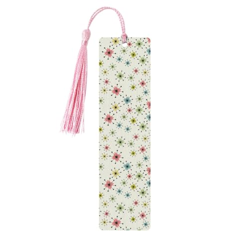 Atomic Stars Retro-Muster-Druck, 5 Stück, klassischer Stil, Lesezeichen mit Seil, Buchzubehör zum Lesen, Bürobedarf Atomic Stars Retro-Muster-Druck, 5 Stück, klassischer Stil, Lesezeichen mit Seil, Buchzubehör zum Lesen, Bürobedarf von TTIGLHOH