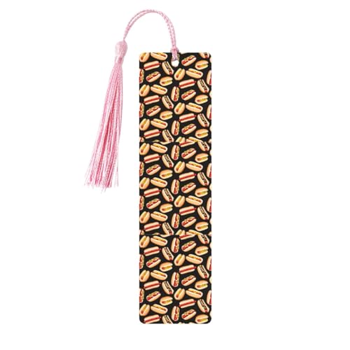 Fun Food Hot Dogs Lesezeichen im klassischen Stil, Lesezeichen mit Seil, Buchzubehör zum Lesen, Bürobedarf, 5 Stück Fun Food Hot Dogs Lesezeichen im klassischen Stil, Lesezeichen mit Seil, Buchzubehör zum Lesen, Bürobedarf, 5 Stück von TTIGLHOH
