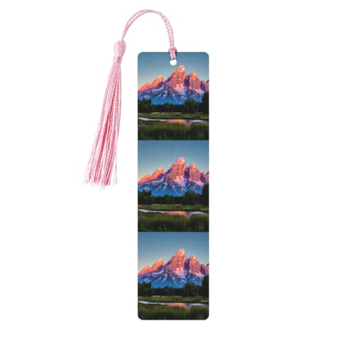 Grand Teton National Park Printing Lesezeichen im klassischen Stil, Lesezeichen mit Seil, Buchzubehör zum Lesen, Bürobedarf, 5 Stück Grand Teton National Park Printing Lesezeichen im klassischen Stil, Lesezeichen mit Seil, Buchzubehör zum Lesen, Bürobedarf, 5 Stück von TTIGLHOH