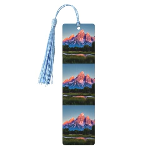 Grand Teton National Park Printing Lesezeichen im klassischen Stil, Lesezeichen mit Seil, Buchzubehör zum Lesen, Bürobedarf, 5 Stück Grand Teton National Park Printing Lesezeichen im klassischen Stil, Lesezeichen mit Seil, Buchzubehör zum Lesen, Bürobedarf, 5 Stück von TTIGLHOH