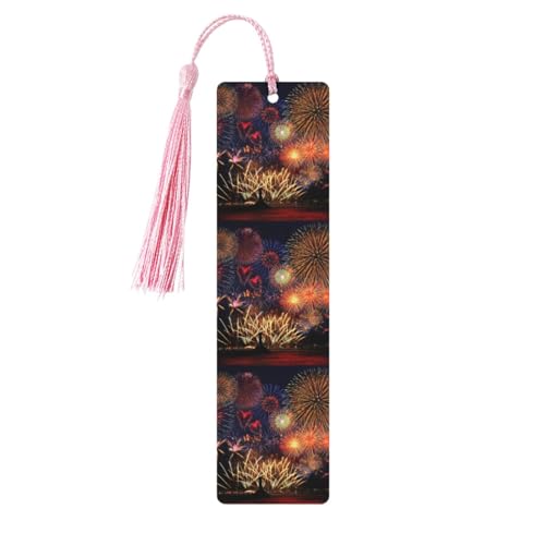 Lesezeichen mit Feuerwerk-Druck, klassischer Stil, Lesezeichen mit Seil, Buchzubehör zum Lesen, Bürobedarf, 5 Stück Lesezeichen mit Feuerwerk-Druck, klassischer Stil, Lesezeichen mit Seil, Buchzubehör zum Lesen, Bürobedarf, 5 Stück von TTIGLHOH