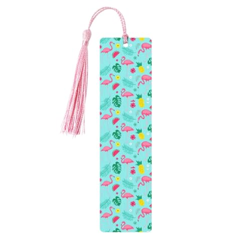 Lesezeichen mit Flamingo-Eiscreme-Motiv, 5 Stück, klassischer Stil, Lesezeichen mit Seil, Buchzubehör zum Lesen, Bürobedarf Lesezeichen mit Flamingo-Eiscreme-Motiv, 5 Stück, klassischer Stil, Lesezeichen mit Seil, Buchzubehör zum Lesen, Bürobedarf von TTIGLHOH