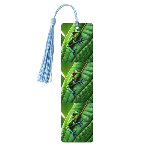 Lesezeichen mit Froschblättern, klassischer Stil, Lesezeichen mit Seil, Buchzubehör zum Lesen, Bürobedarf, 5 Stück Lesezeichen mit Froschblättern, klassischer Stil, Lesezeichen mit Seil, Buchzubehör zum Lesen, Bürobedarf, 5 Stück von TTIGLHOH