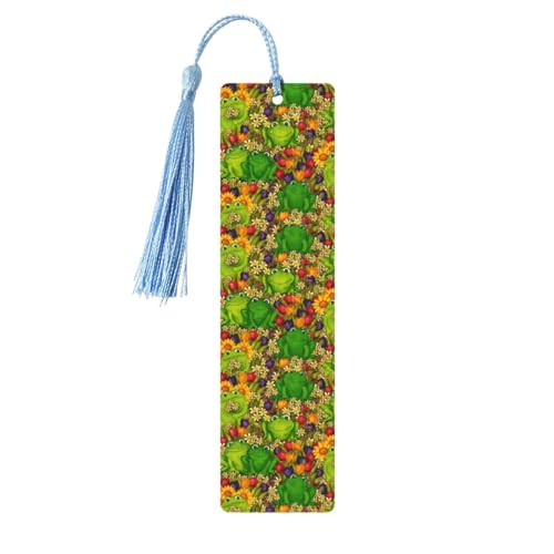 Lesezeichen mit Froschdruck, klassisches Design, Lesezeichen mit Seil, Buchzubehör zum Lesen, Bürobedarf, 5 Stück Lesezeichen mit Froschdruck, klassisches Design, Lesezeichen mit Seil, Buchzubehör zum Lesen, Bürobedarf, 5 Stück von TTIGLHOH