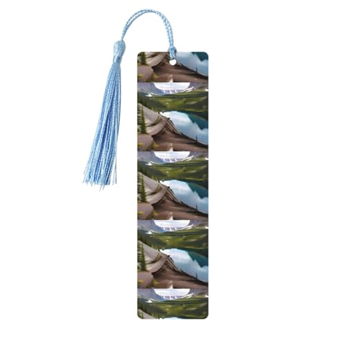 Lesezeichen mit Gletscher-Nationalpark-Druck, klassischer Stil, Lesezeichen mit Seil, Buchzubehör zum Lesen, Bürobedarf, 5 Stück Lesezeichen mit Gletscher-Nationalpark-Druck, klassischer Stil, Lesezeichen mit Seil, Buchzubehör zum Lesen, Bürobedarf, 5 Stück von TTIGLHOH