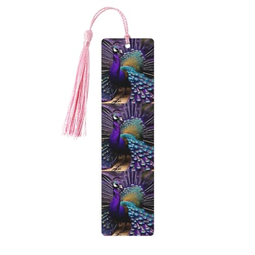 Lesezeichen mit Pfauen-Motiv, klassischer Stil, Lesezeichen mit Seil, Buchzubehör zum Lesen, Bürobedarf, 5 Stück Lesezeichen mit Pfauen-Motiv, klassischer Stil, Lesezeichen mit Seil, Buchzubehör zum Lesen, Bürobedarf, 5 Stück von TTIGLHOH