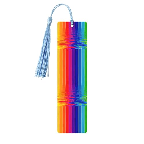Lesezeichen mit Regenbogenstreifen, klassischer Stil, Lesezeichen mit Seil, Buchzubehör zum Lesen, Bürobedarf, 5 Stück Lesezeichen mit Regenbogenstreifen, klassischer Stil, Lesezeichen mit Seil, Buchzubehör zum Lesen, Bürobedarf, 5 Stück von TTIGLHOH