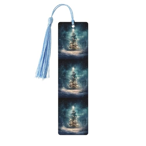 Lesezeichen mit Weihnachtsbaum-Schnee-Druck, klassischer Stil, Lesezeichen mit Seil, Buchzubehör zum Lesen, Bürobedarf, 5 Stück Lesezeichen mit Weihnachtsbaum-Schnee-Druck, klassischer Stil, Lesezeichen mit Seil, Buchzubehör zum Lesen, Bürobedarf, 5 Stück von TTIGLHOH