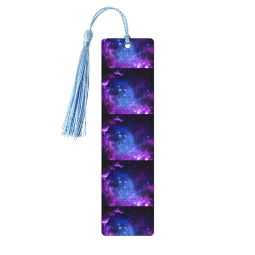 Lesezeichen mit blauem Galaxie-Druck, klassischer Stil, Lesezeichen mit Seil, Buchzubehör zum Lesen, Bürobedarf, 5 Stück Lesezeichen mit blauem Galaxie-Druck, klassischer Stil, Lesezeichen mit Seil, Buchzubehör zum Lesen, Bürobedarf, 5 Stück von TTIGLHOH