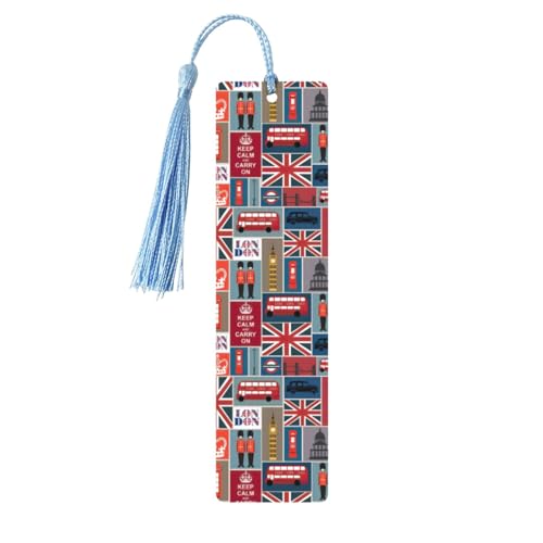 Lesezeichen mit englischen Symbolen, klassischer Stil, Lesezeichen mit Seil, Buchzubehör zum Lesen, Bürobedarf, 5 Stück Lesezeichen mit englischen Symbolen, klassischer Stil, Lesezeichen mit Seil, Buchzubehör zum Lesen, Bürobedarf, 5 Stück von TTIGLHOH