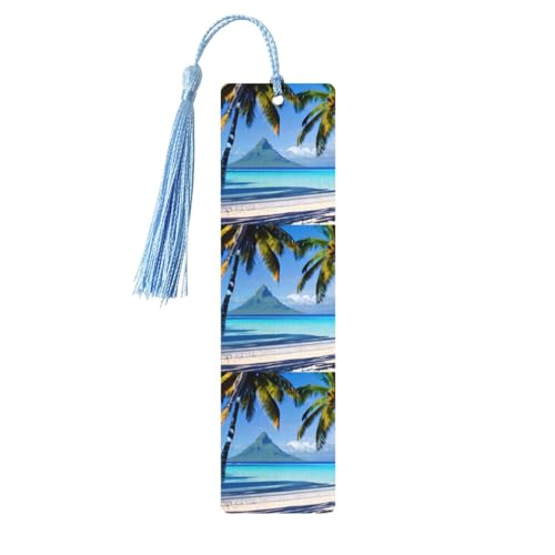 Tahiti Beaches Printing Lesezeichen im klassischen Stil, Lesezeichen mit Seil, Buchzubehör zum Lesen, Bürobedarf, 5 Stück Tahiti Beaches Printing Lesezeichen im klassischen Stil, Lesezeichen mit Seil, Buchzubehör zum Lesen, Bürobedarf, 5 Stück von TTIGLHOH