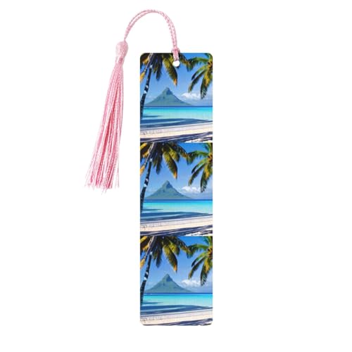 Tahiti Beaches Printing Lesezeichen im klassischen Stil, Lesezeichen mit Seil, Buchzubehör zum Lesen, Bürobedarf, 5 Stück Tahiti Beaches Printing Lesezeichen im klassischen Stil, Lesezeichen mit Seil, Buchzubehör zum Lesen, Bürobedarf, 5 Stück von TTIGLHOH