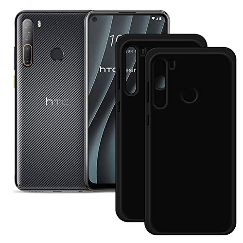 TTJ [2 Stück Schwarz Hülle für HTC Desire 20 Pro, Handyhülle Crystal Hochwertige ultradünne Bumper Silikon Schutzhülle Cover TPU Case Weiche Handytasche für HTC Desire 20 Pro (6,5"). von TTJ
